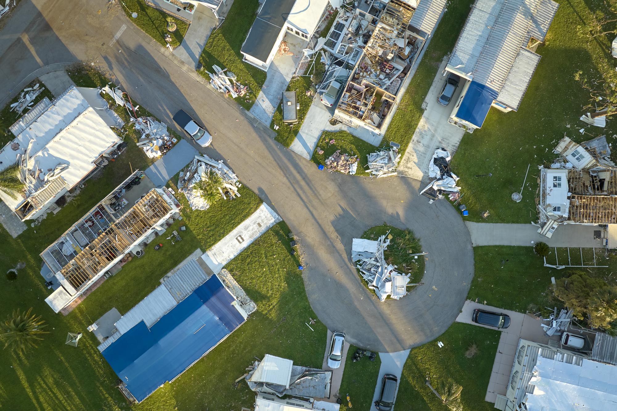 Urban view of residential neighborhood